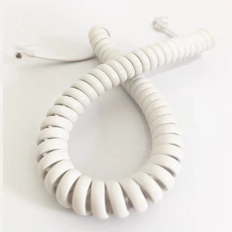 Factory Direct powered Telephone 3m Earpiece Curve Telephone Handle Cable 4p4c Telephone Earpiece Cable