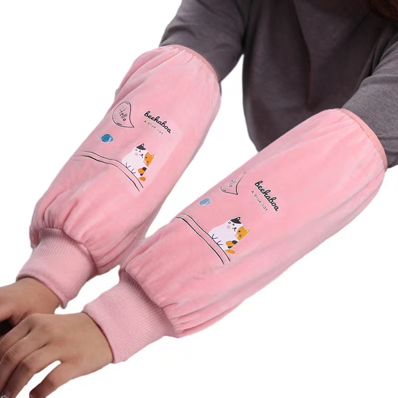 Cute oversleeves long into office work oversleeves student oversleeves plush autumn and winter oversleeves wholesale Women's
