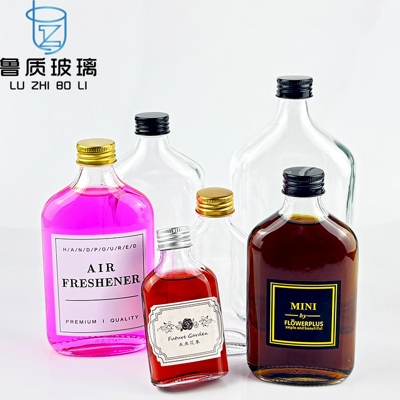 В наличии оптовая продажа 50 мл маленькой бутылки для вина, плоская квадратная бутылка для сока, молочного чая, кофе