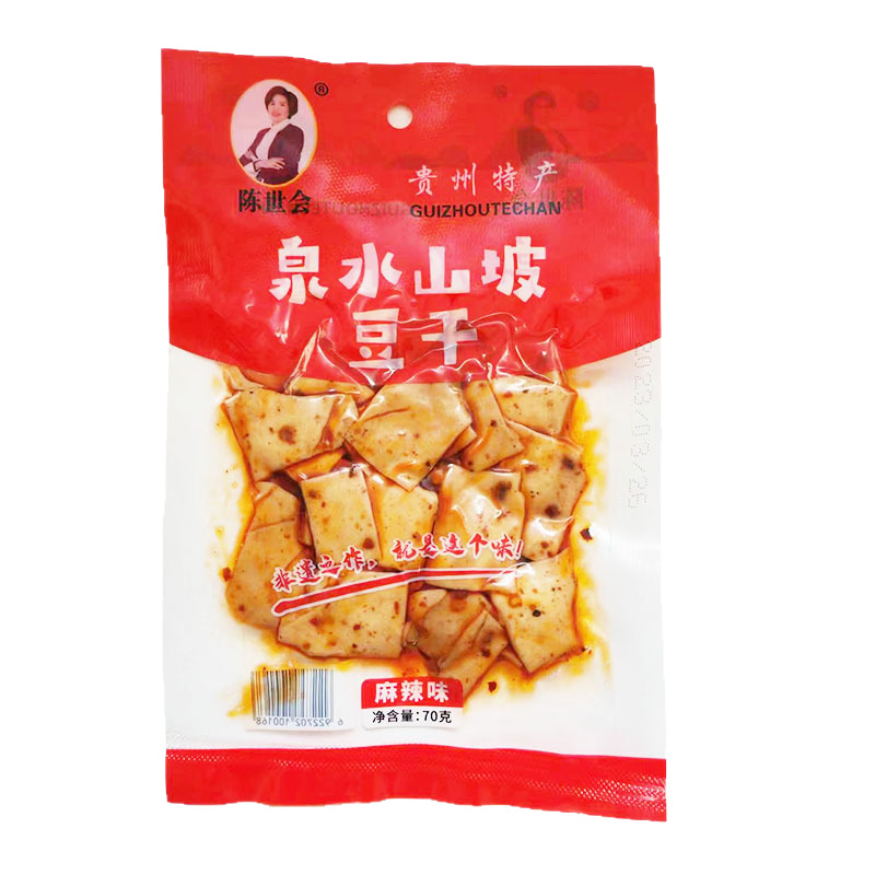 Pickled pepper dried tofu 70 g/bag manufacturers supply specialty duozi multi-flavor spicy dried tofu convenience store snacks