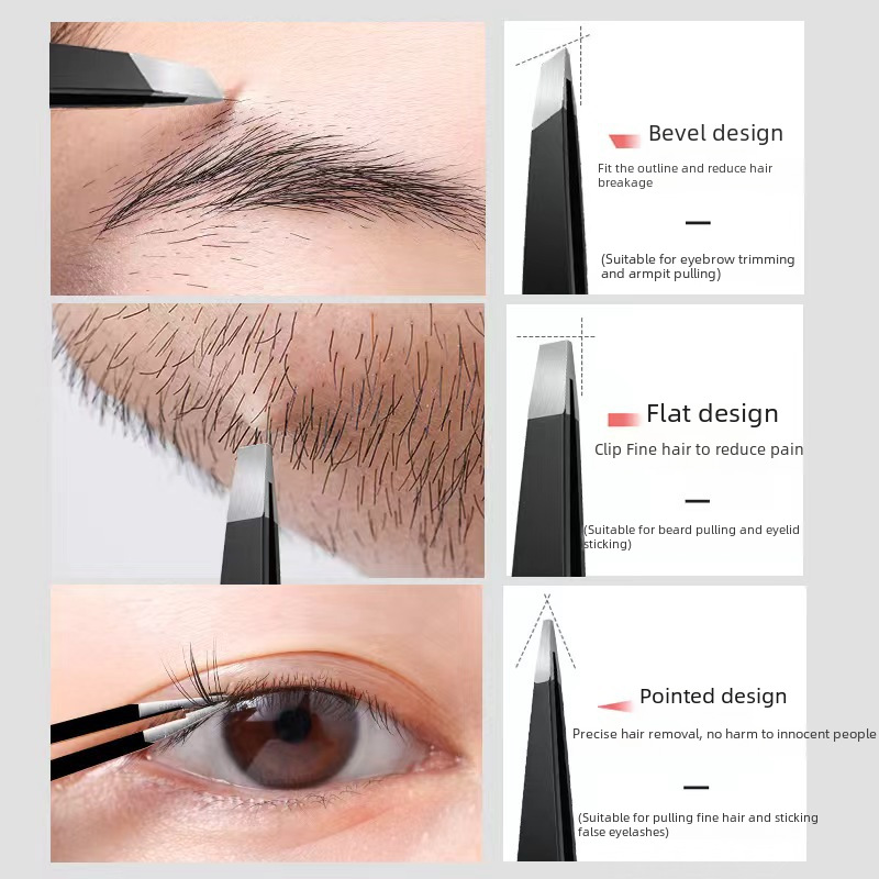 Tweezers eyebrow clip 96 clip stainless steel eyebrow clip pull beard eyebrow clip pull eyebrow tweezers factory wholesale