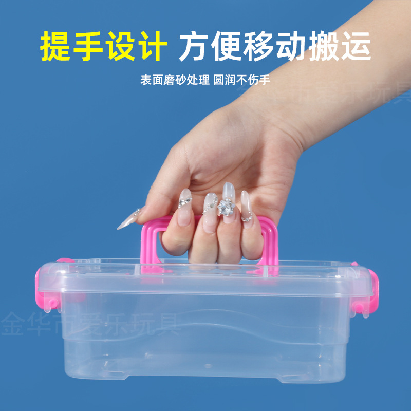 Source Factory Lunch Box Type Satchel Plastic Box Storage Box Plastic Box Storage Box Desktop Organizer Box Transparent Box