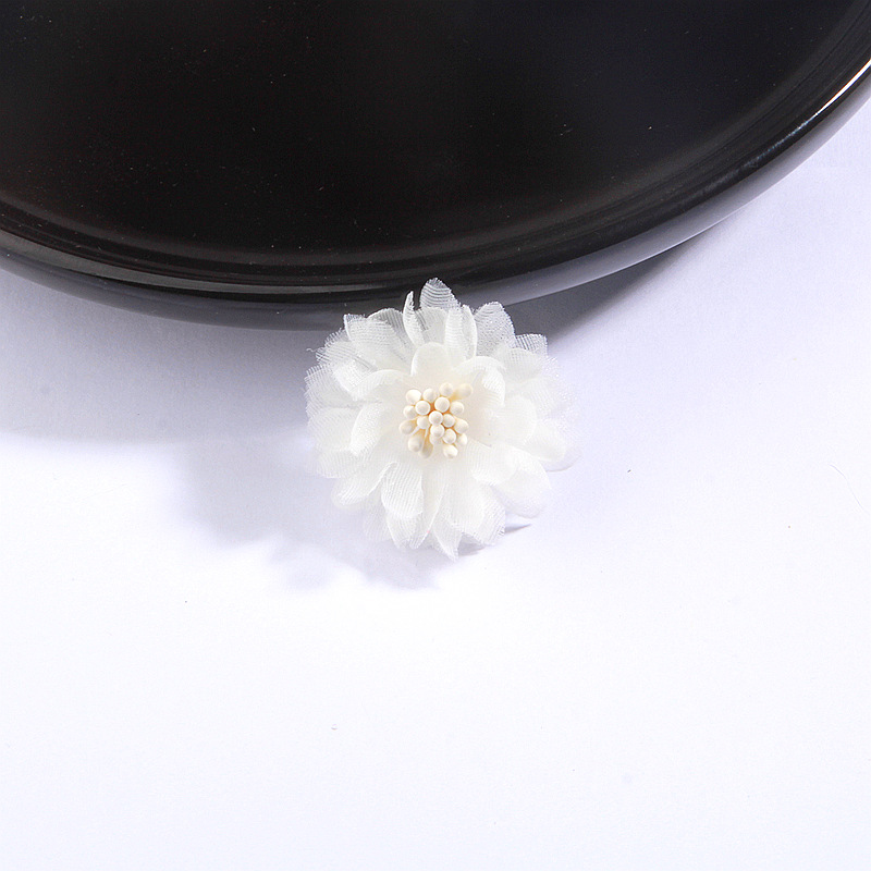 Korean version of organza flower accessories high-grade mesh burnt edge flower accessories fabric flower handmade diy headdress accessories