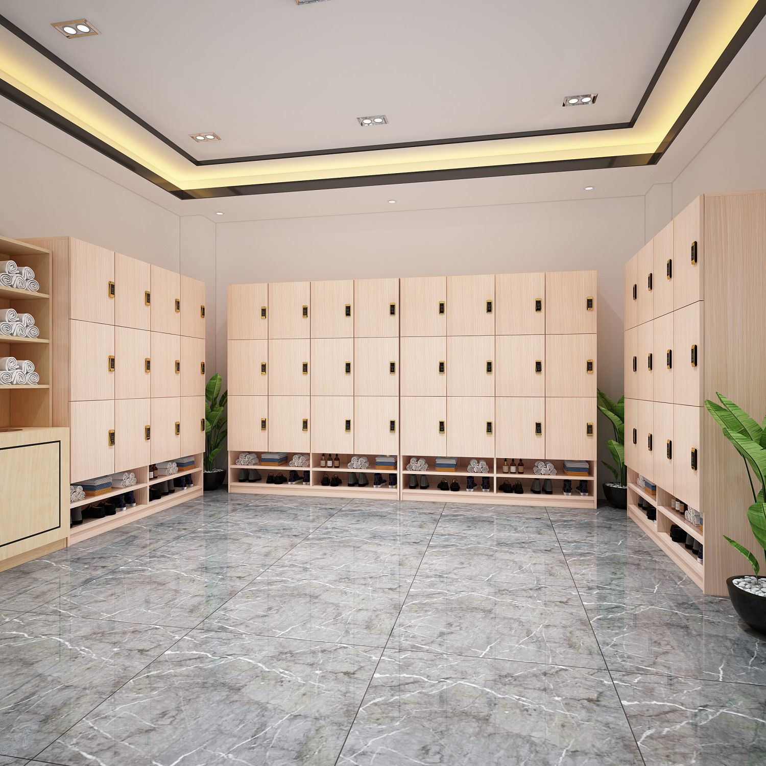 Employee Locker Beauty Salon Bath Center Locker Wooden Bathroom Yoga Studio Gym Locker with Lock