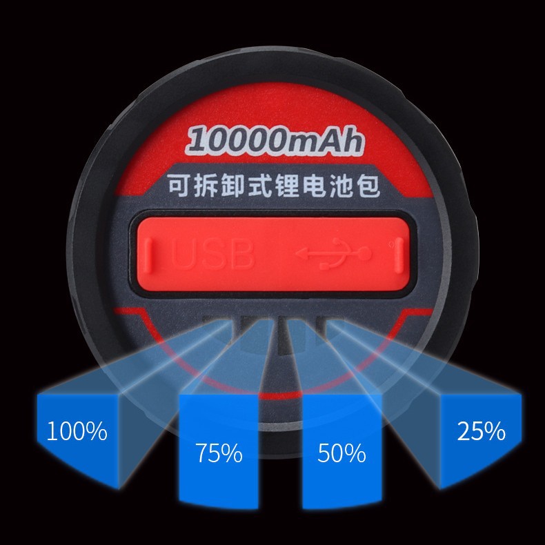 2023 new LED high power four light source Night Fishing light USB charging induction red blue light strong light fishing light