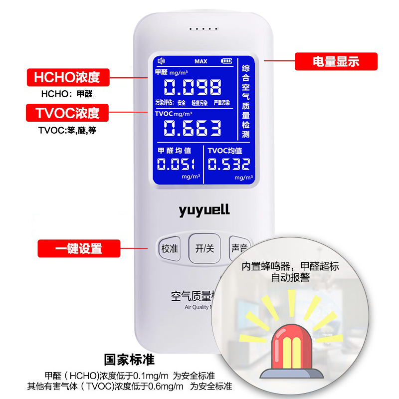 New Formaldehyde Detection Instrument High-Precision New House Formaldehyde Detection Professional Indoor Air Quality Tester