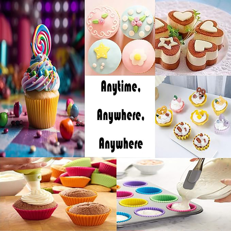 Mini Cake silicone tray paper cup cake mold cup banana muffin cake lining round small bread baking Cup