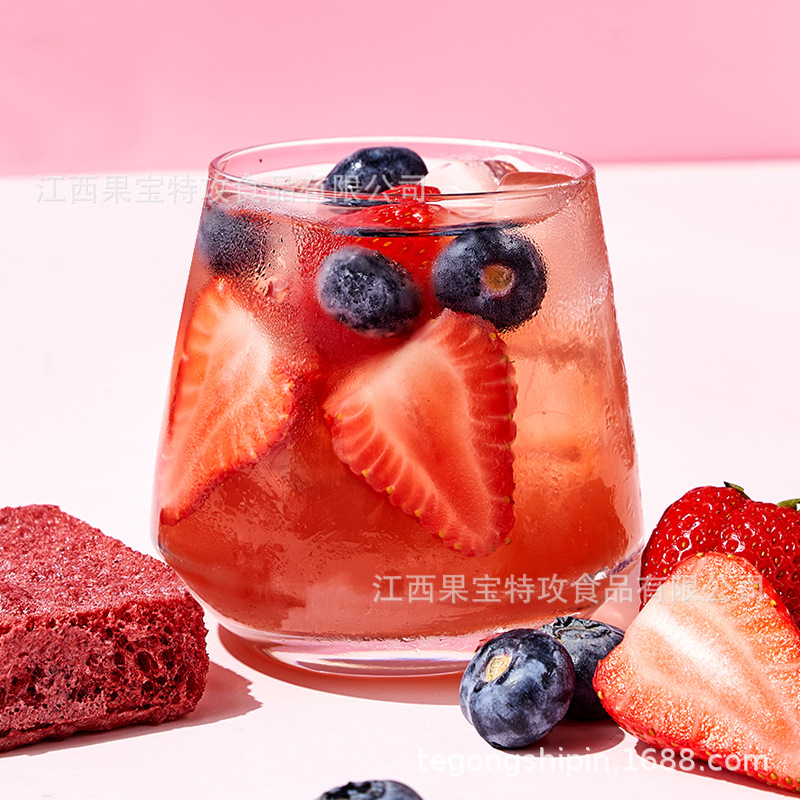 [Sample available] source factory instant freeze-dried fruit tea block peach oolong cold extract instant fruit tea block Internet celebrity