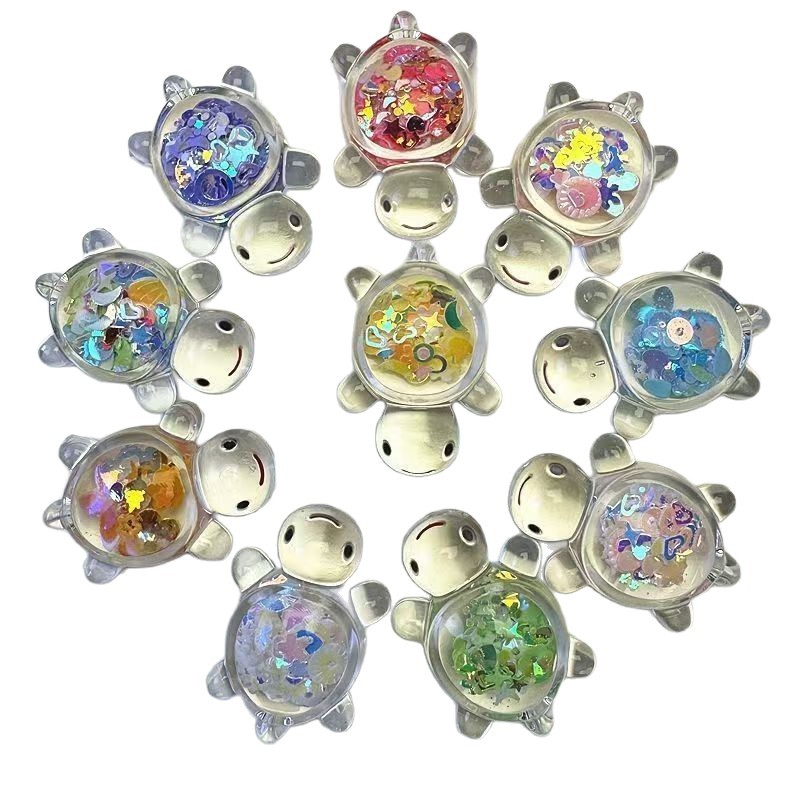 New Luminous Transparent Jewelry Sequins Turtle Cute DIY Cream Glue Accessories Desktop Ornaments Small Turtle