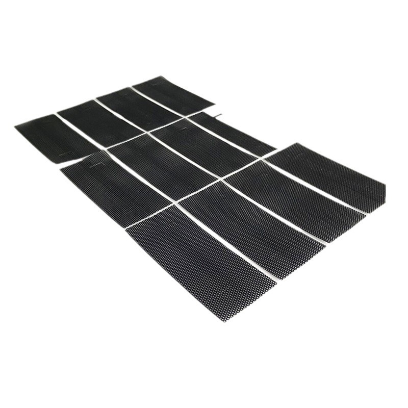 Black Pvc Filter Mesh with Round Holes, Small Square Cutting, Customizable Pc Dustproof Mesh with Adhesive Perforated Filter Mesh