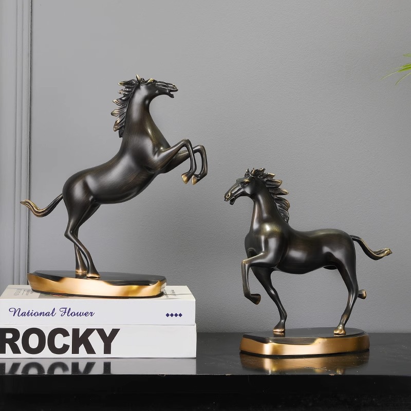 Бронзовая лошадь к успеху, офисные украшения для гостиной, винный шкаф, легкие роскошные декорации, подарки для новоселов