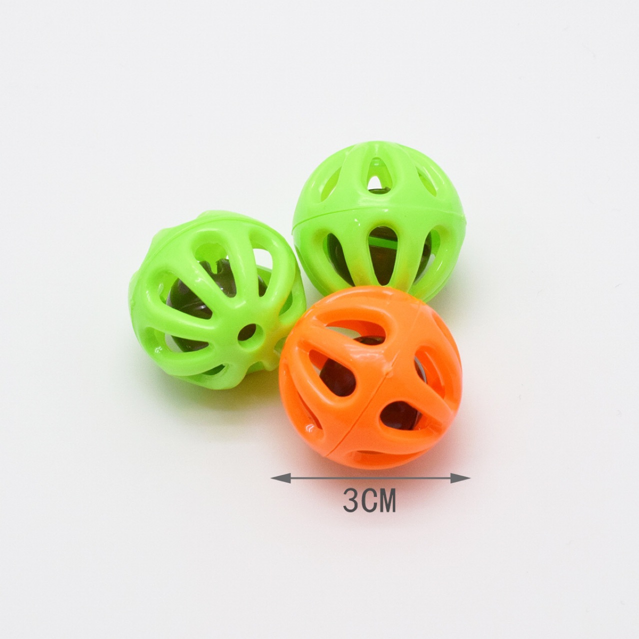 Новый пластиковый колокольчик диаметром 3.1 см с оболочкой, одноцветный желтый, зеленый, оранжевый, розовый