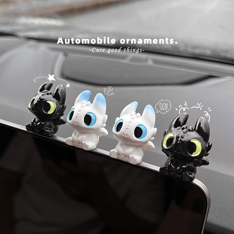 Car Interior Accessories Toothless Cute Doll Car Dashboard Toy Display Screen Night Demon Ornament