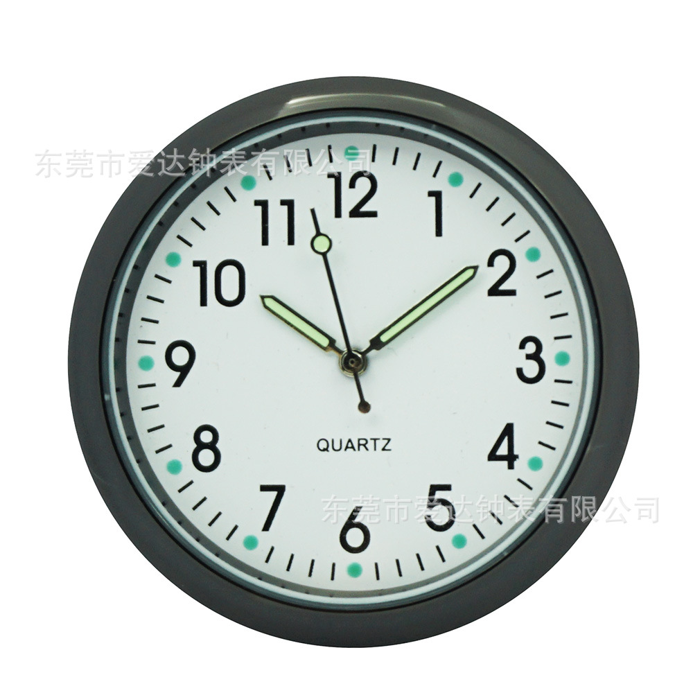 Luminous Watch 40mm Car Decoration Clock Car Clock Creative Quartz Watch Ornaments Small Round Watch Bracket