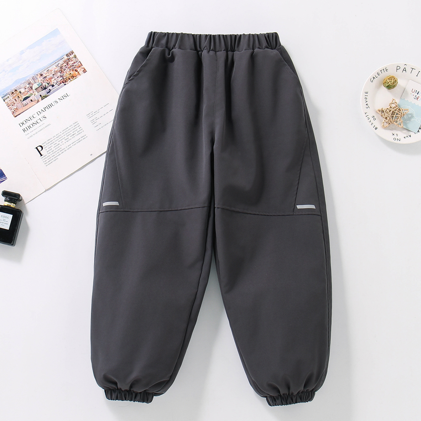 Boys' Fleece-Lined Pants 2025 New Style Softshell Pants Children's Spring Autumn Winter Simple Warm Big Kids Sports Long Pants