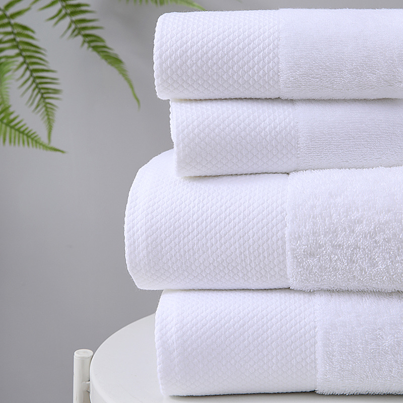Hotel towel bath towel extra large absorbent pure cotton beauty salon hotel hot spring bed & breakfast white towel bath towel can add Logo
