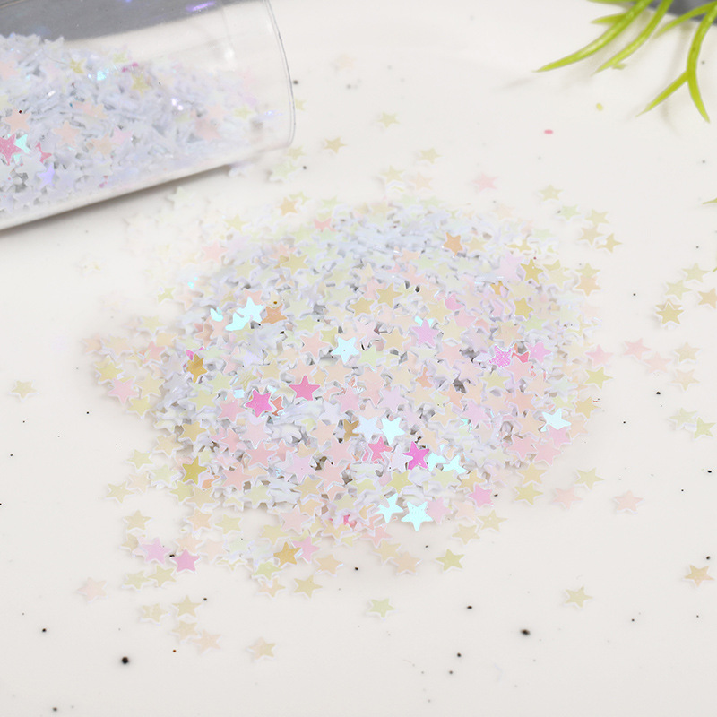 New DIY five-pointed star sequins glitter glitter powder slime nail art sequins glitter powder 1g wholesale