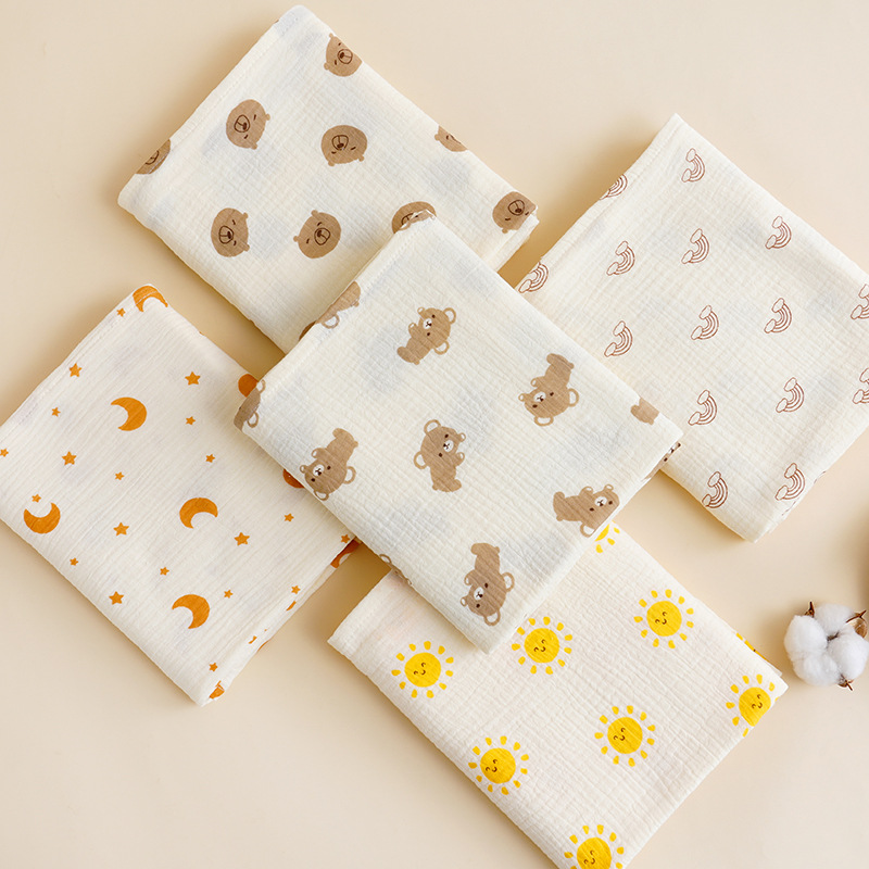 Baby Crepe Swaddle Pure Cotton Gauze Delivery Room Wrap Ins Baby Swaddle Towel Newborn Swaddle Gauze Blanket