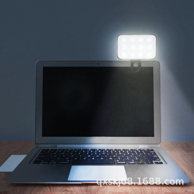 Multifunctional Computer Conference Light Black Computer Video Light Mobile Phone Photo Light Mobile Phone Selfie Fill Light Ready Stock