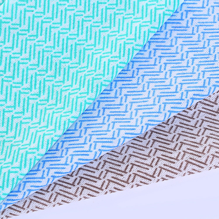 Printed Spunlace Non-Woven Fabric Cleaning Wipe Roll Herringbone Pattern Factory Direct Supply Spunlace Cloth