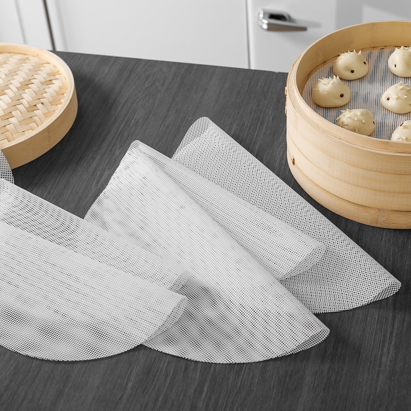 Silicone Steamer Mat Round Bun Drawer Cloth Non-Stick Food Mat Small Steamed Bun Mat Steamer Cloth Steamer Mat