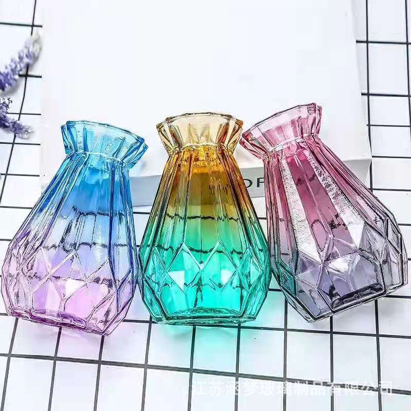 Cross-Border Supply of Glass Vases, Origami Vases, Dried Flower Vases, Nordic Style Gradient Vases, Decorations, Living Room Decorations