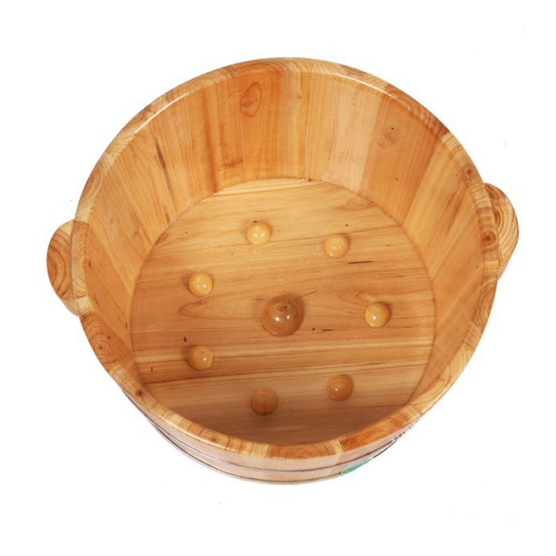 Warm Foot Bath Bucket, Traditional Xizang Foot Bath Bucket, Foot Bath Bucket, Solid Wood Foot Bath Bucket, Small Deep Bucket with Lid Wooden Bucket