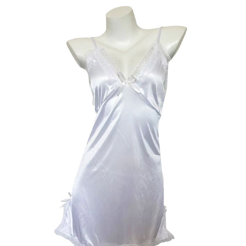 Sexy Lingerie Pure Desire Sling Nightgown Women's Thin Lace Heart Split Pajamas Free of suit 8550