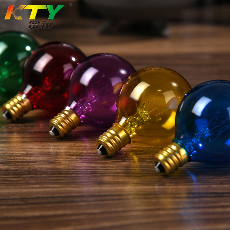 G40 bulb bright colorful light string spare bubble accessories 220-240 7W European standard tungsten wire bulb wholesale