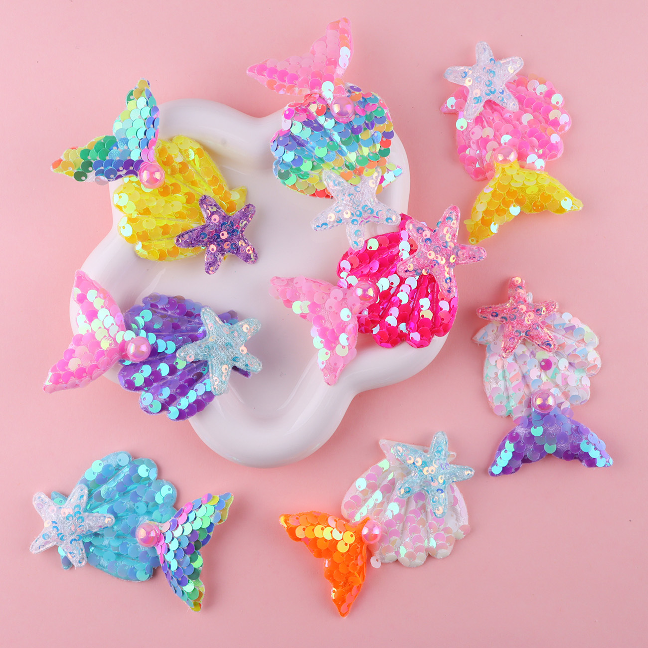 Детская заколка для волос в виде мультяшной русалки, милый заколка с пайетками, аксессуары для женщин