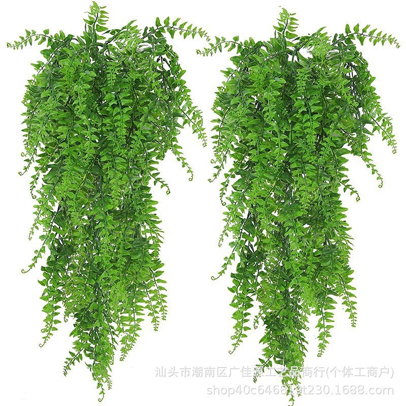 Cross-border Artificial 5-pronged Persian Grass Artificial Wall Hanging Artificial Plant Boston Fern Fake Vine Hanging Decoration Green