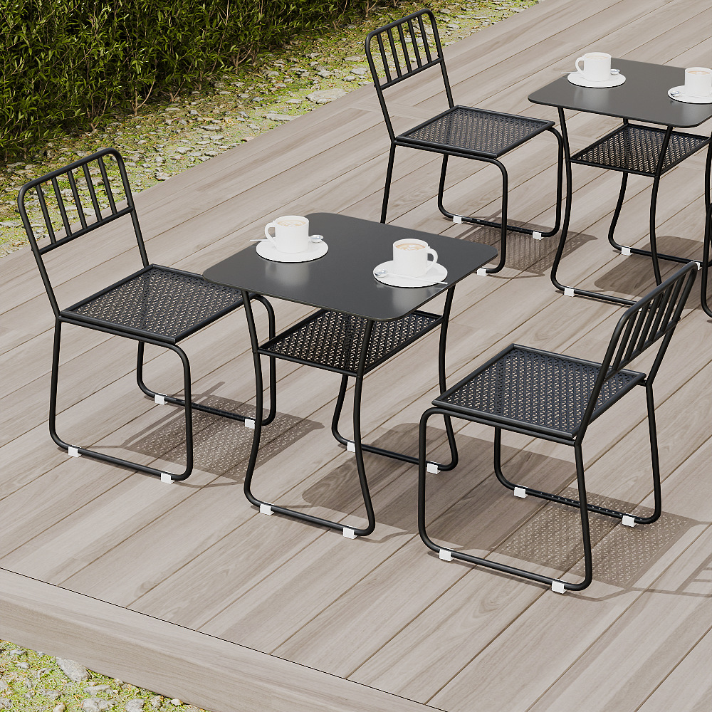 Комплект уличного стола и стульев для отдыха, металлический стол и стулья для сада, балкона и открытого кафе
