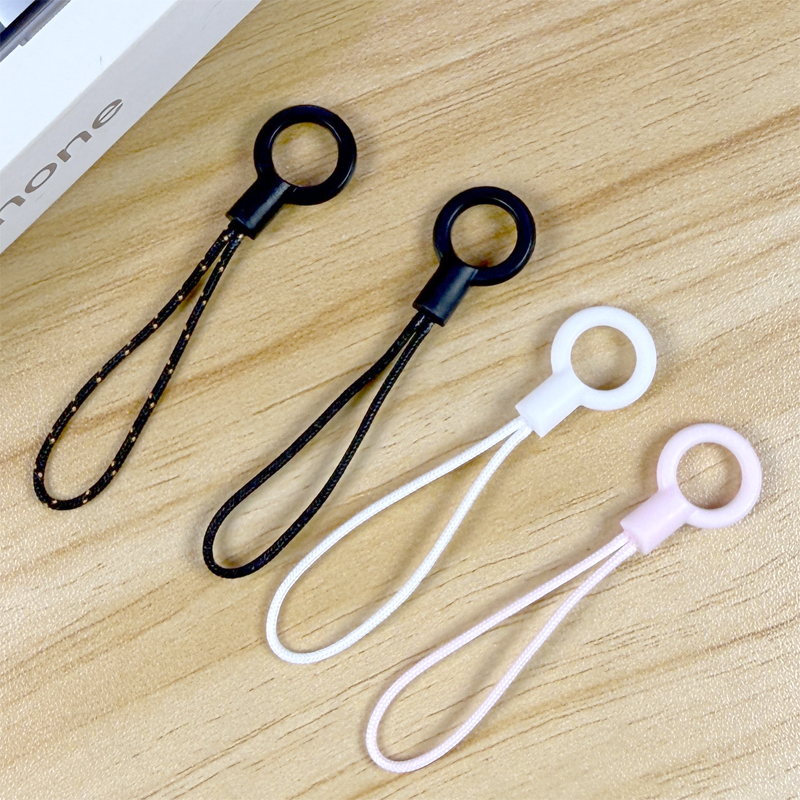 Black Multifunctional Circle Lanyard Head, Earphone Case, Phone Case, Phone Lanyard Accessory, Circular Phone Strap