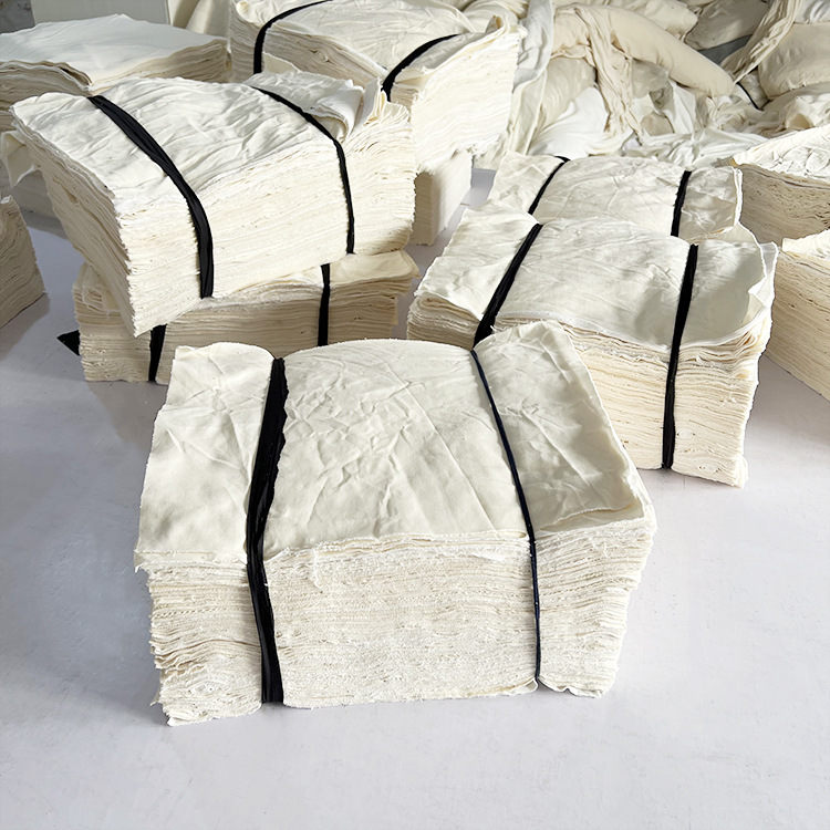 Original White Machine Wiping Cloth, Pure Cotton, Lint-Free, Industrial Rag, Oil-Absorbing and Water-Absorbing Waste Rag, Manufacturer Supply and Wholesale