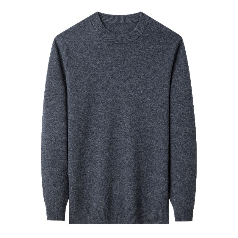 Thickened 450g Puyuan Wool Men's Sweater 2025 Winter New Round Neck Warm Base Sweater for Men