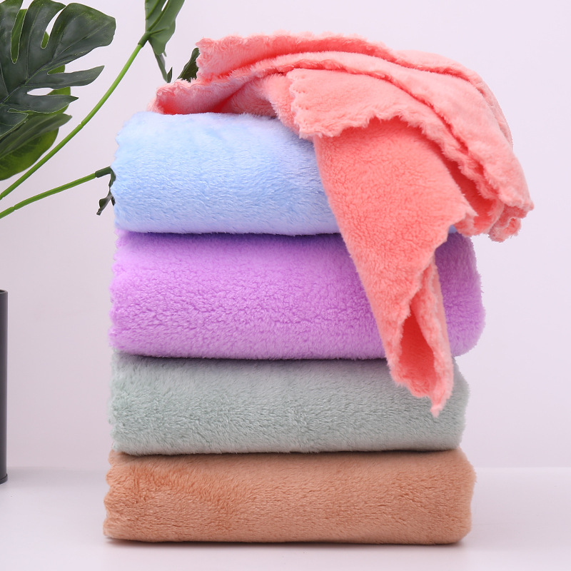 High Density Coral Fleece Large Towel Bath Towel Two-Piece Set Mother and Mother Towel Soft Water Absorbent Household Daily Supplies Return Gift Accompanying Gift