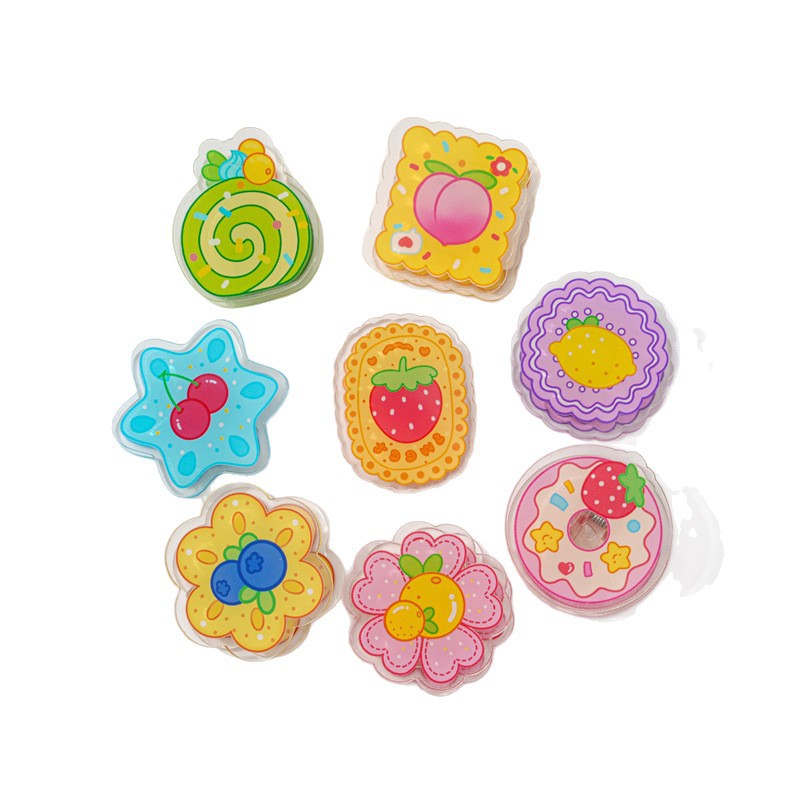 Cartoon Acrylic Double-Sided Pp Clip Customized Student Book Clip Multi-Functional Snack Clip Cute Note Clip Storage Clip