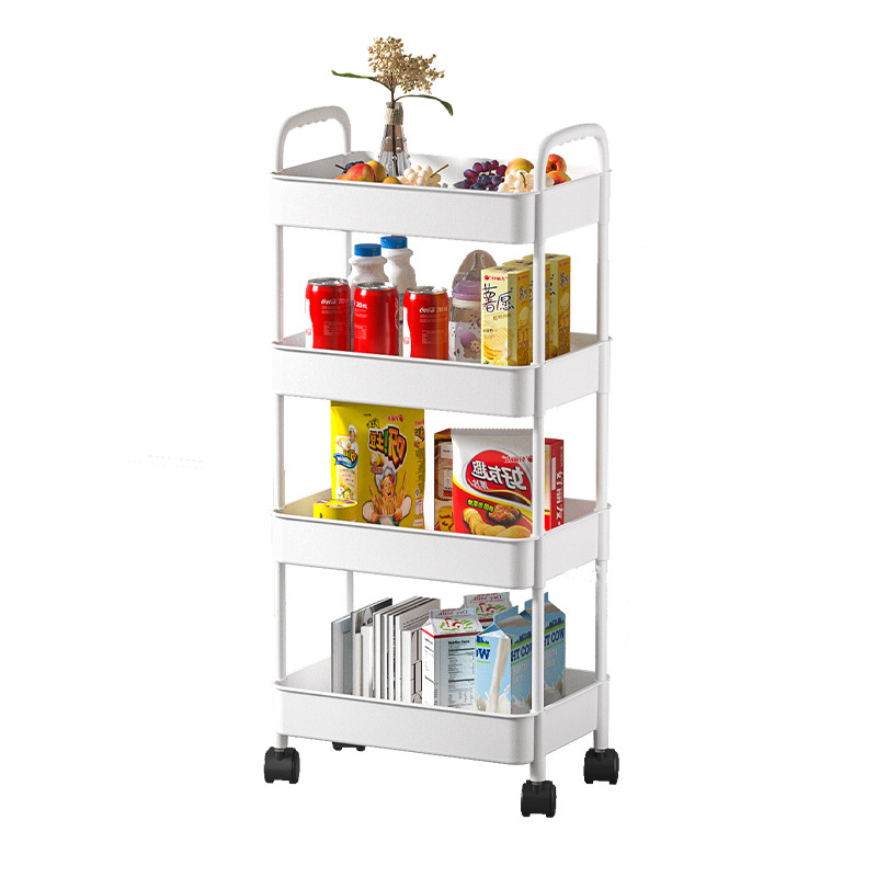 Trolley Storage Rack Kitchen Floor-Standing Bedroom Multi-Layer Baby Snacks Bathroom Storage Rack Space-Saving