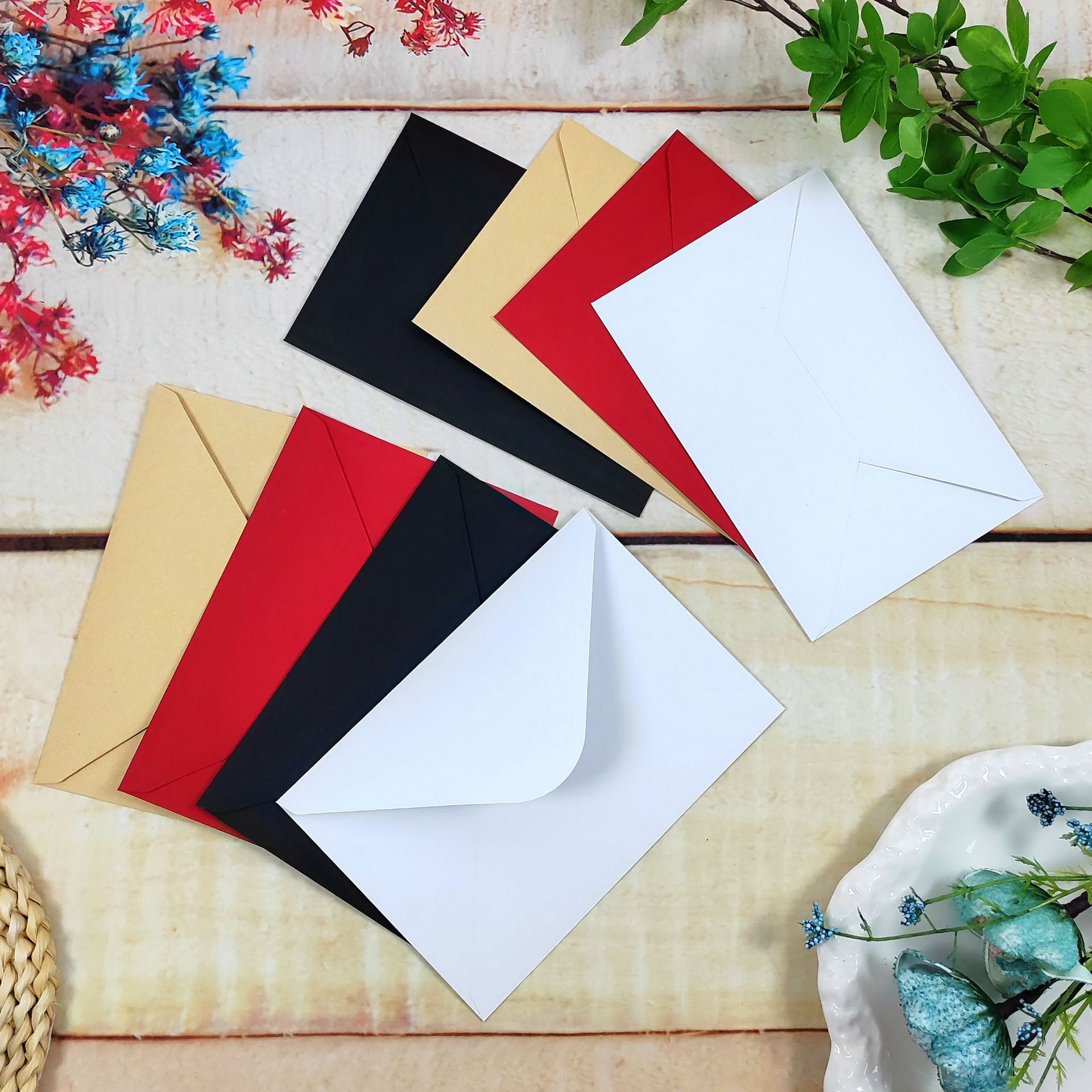 Casual Blank Kraft Paper Envelope, High-End Ins Style Invitation Letter, Greeting Card, Express Document Bag, Full Set