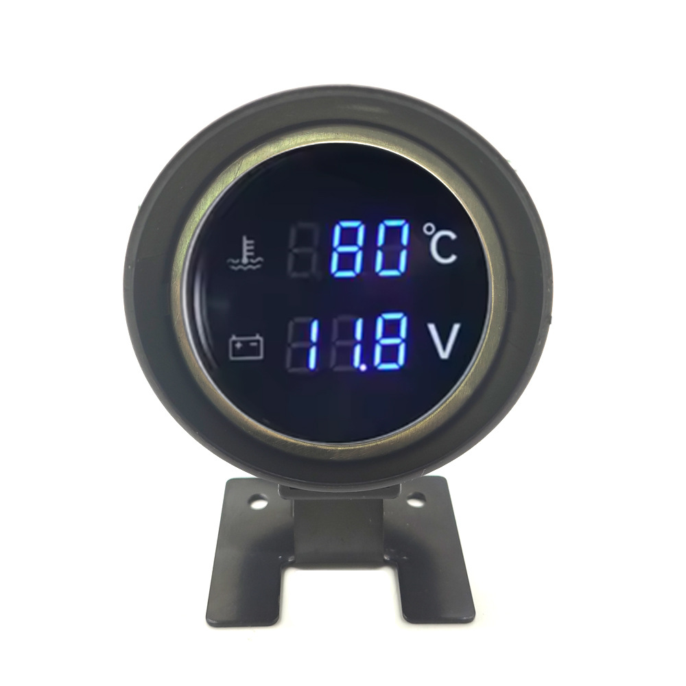 Комбинированный прибор для измерения температуры воды и напряжения типа "Канон" круглый 12V24V для автомобилей, грузовиков, экскаваторов, строительной техники универсальный