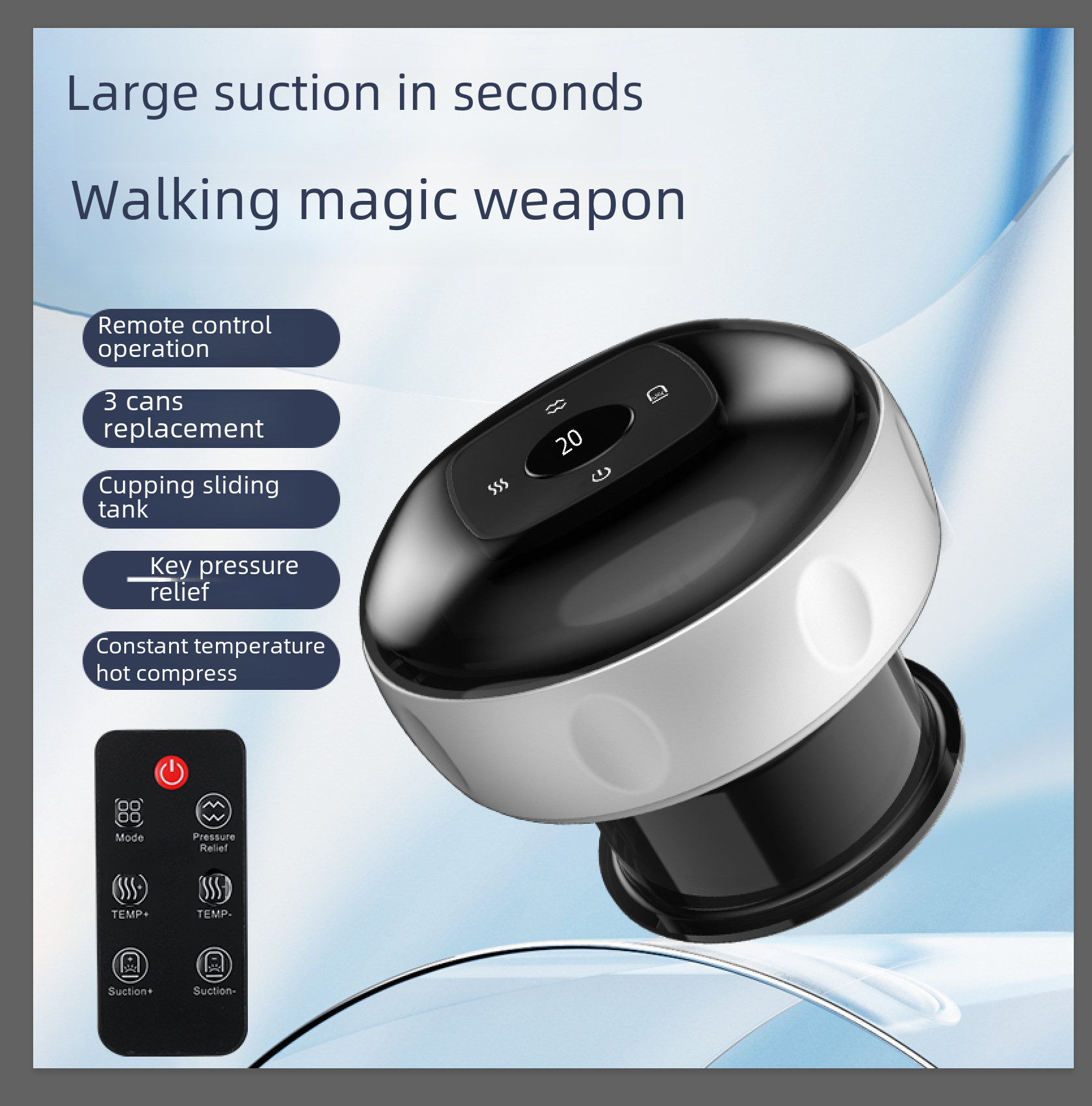 Intelligent Negative Pressure Cupping and Scraping All-In-One Electric Breathing Meridian Brush Heating Scraping Instrument Massager Instrument Multi-Function