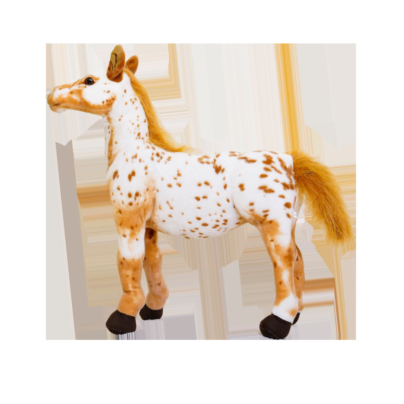 Cross-border hot sale simulation horse plush toy realistic sweat horse Huller Lusha American flower horse home decoration