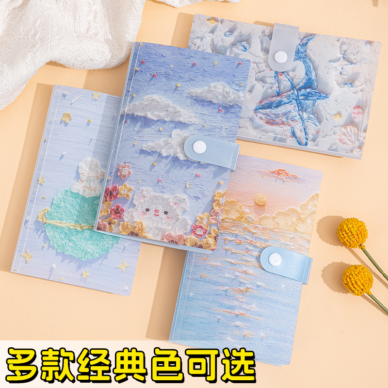 A6 Monet Oil Painting Cash Savings Book Transparent Plastic Rmb Collection Folder Money Saving Artifact Commemorative Banknote Storage Book