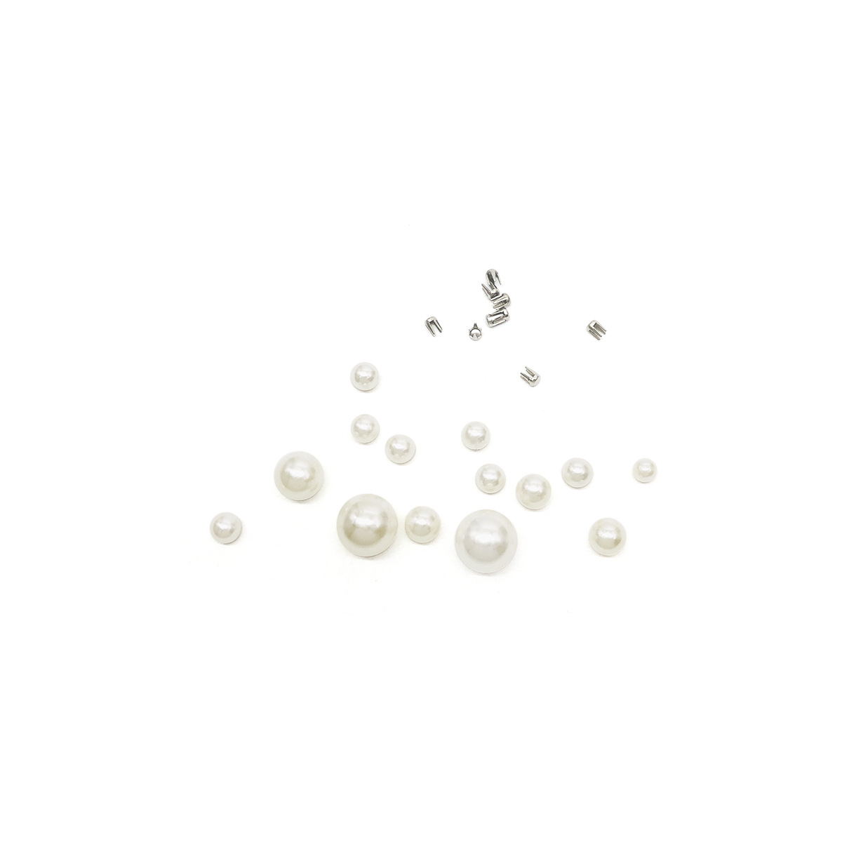 Non-hole round beads imitation pearl claw nail DIY jewelry wedding Pearl rivet inlaid pearl accessories small rice grain loose beads