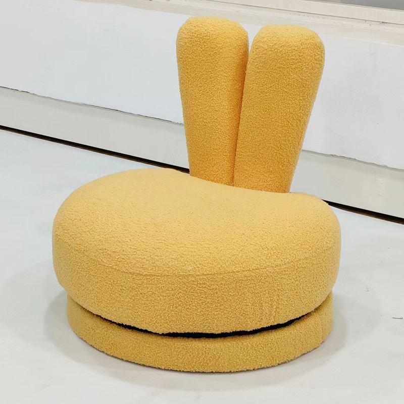 Children's Rotating Small Sofa Chair Baby Single Sofa Cute Seat Lamb Velvet Fashion Style Mini Lazy Sofa