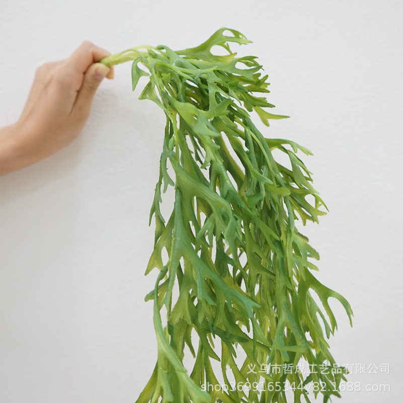 Simulated Antlers, Simulated Hanging Plants, Green Plants, Background Wall Decorations, Tropical Rainforest Ferns, Landscaping