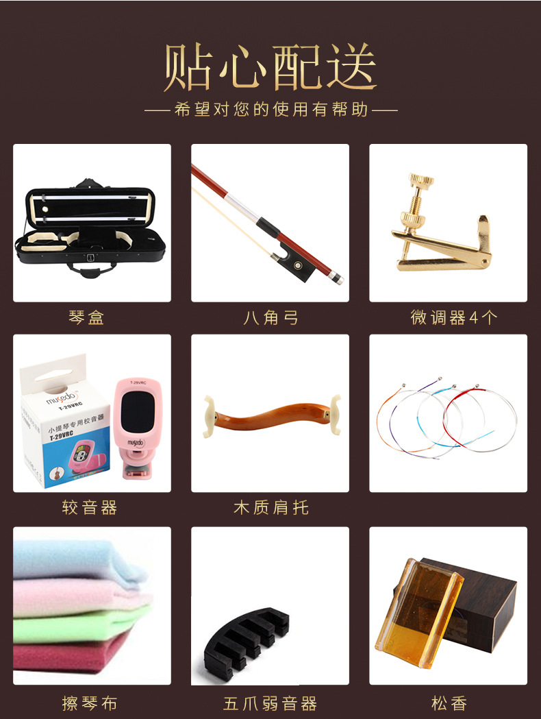 Savani V105 Professional Handmade Violin for Kidsren, Adults, Beginners, Grade Examination Performance, Solid Wood Imported European Material