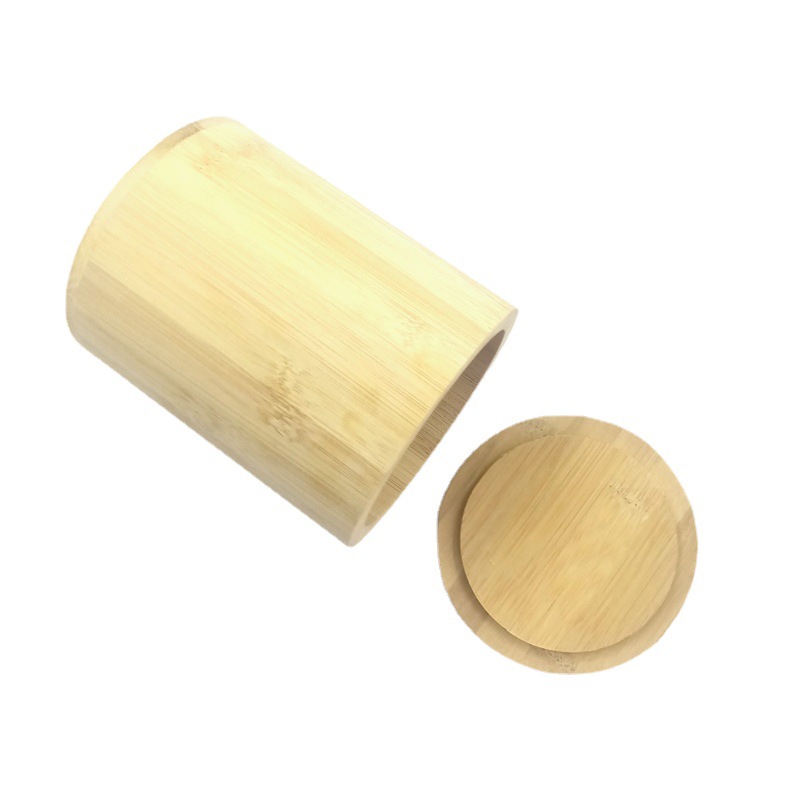Amazon's Popular Bamboo Tea Bucket Makeup Remover Cotton Packaging Bamboo Tube, Bamboo Pen Holder Wood Product Storage