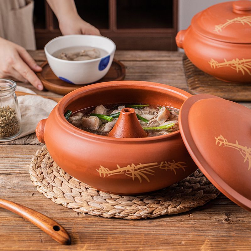 Yunnan Jianshui Steam Pot Chicken Steam Pot Steam Pot Gas Pot Steamer Household Casserole Commercial Night Sweat Chicken Pot Non-Purple Pottery