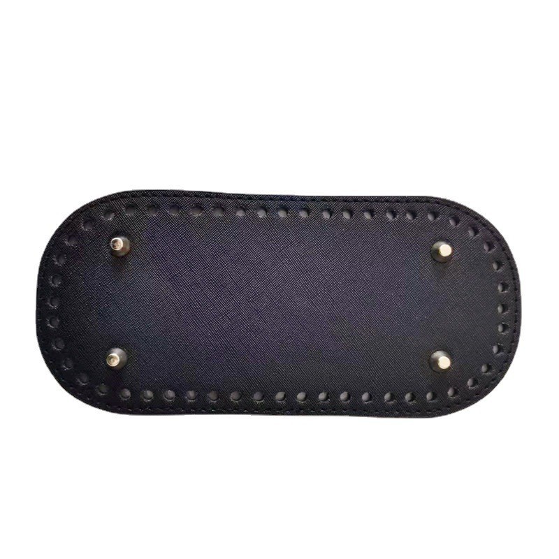 Luggage Accessories DIY Hand-Woven Bag Bottom Pu Cross Pattern 22*10cm Oval Bag Bottom Spot Wholesale